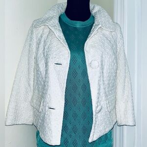 Limited Edition Boden White Cotton textured Blazer